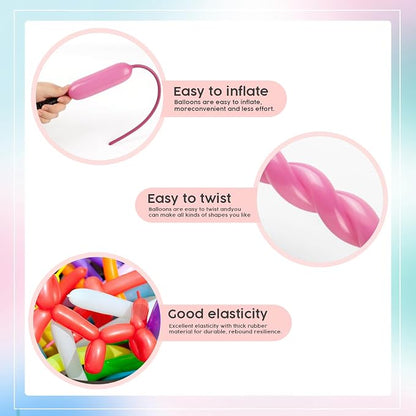 Rose Pink Long Balloons - Image 6