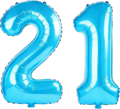 40 Inch Number 21 Balloons for 21st Birthday Party Decorations, 0-100 Jewelry by FOBELEC