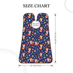 Non-Stick Beard Bib for Shaving, Fall Leaves Flowers Floral Foxes Blue Shave Bib, Waterproof Hair Catcher with Suction Cups, Grooming Apron Men Husband
