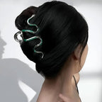 Green Snake Metal Claw Hair Clip, 1Pcs 4.52Inch Hair Clip for Thin/Thick Hair, Non-Slip Strong Hold Grip, Animal Themed Hair Accessory