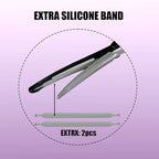 10 pcs Professional Hair Clips for Styling Sectioning - Sectioning Hair Clips for Styling, No-Crease Silicone Band& Anti-Slip Grip, Hair Cutting Clips for Blowouts, Curling, Coloring (Black)