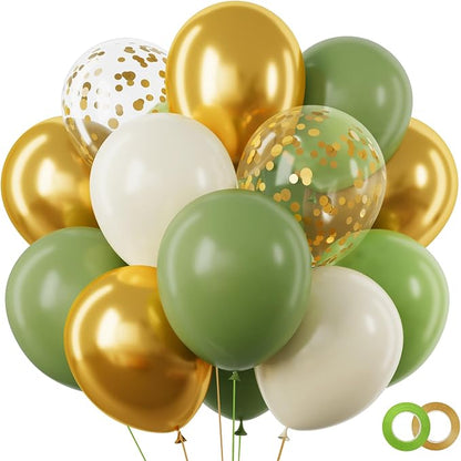 RUBFAC Sage Green Balloons, Baby Shower, Eucalyptus Party Decorations by RUBFAC