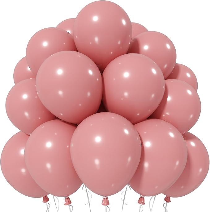 Jobkoo Dusty Pink Balloons 12 Inch, Vintage Retro Blush Pink Latex Balloon | by Jobkoo