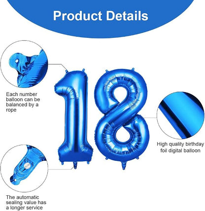 OFFCUP Number 18 Balloons 40 Inch, Big Jumbo Number Balloon Celebration Party - Image 3