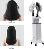 Nano Hair Steamer Professional Ozone Hair Steamer 650W 110V Multifunctional Hair Dyeing Machine with Timer & Adjustable Temperature, Standing Micro Mist Hair Processor for Beauty Salon (White)