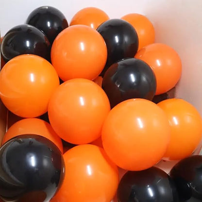 100 Pcs Black and Orange Balloons 12 Inch Halloween Latex Balloons Thicken - Image 8