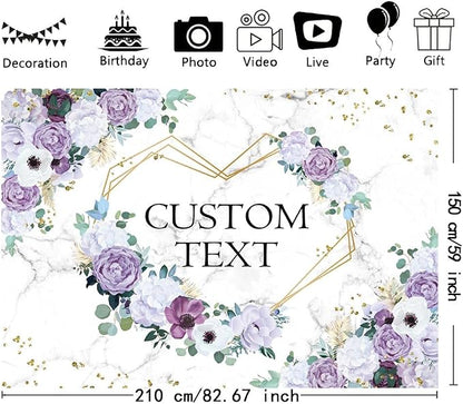 AIBIIN 7x5ft Custom Mr and Mrs Violet Wedding Backdrop - Image 2