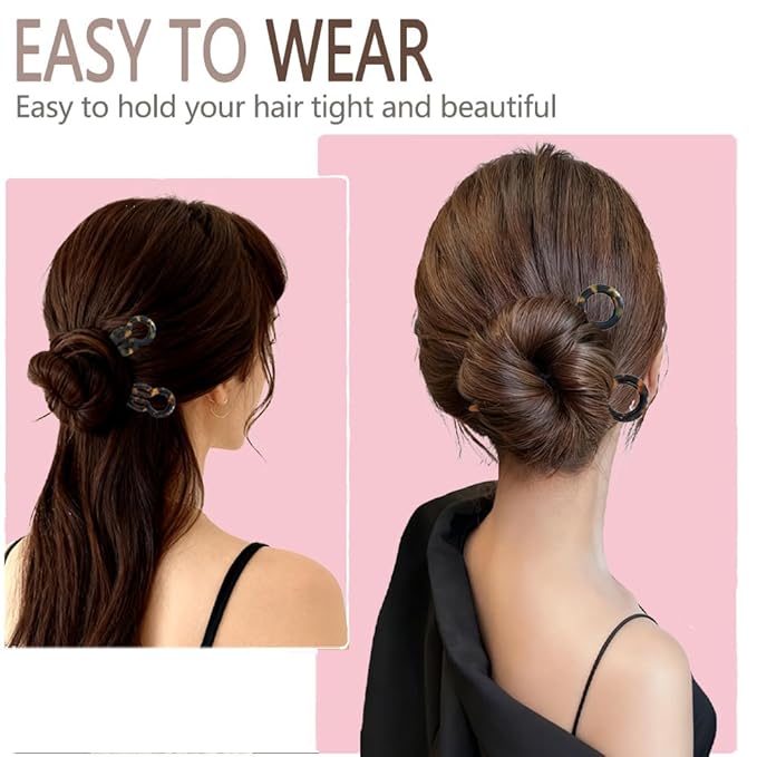 3Pcs Prestige French Hair Pins New Elegant Hair Accessories for Women Elegant Hair Clips for Thin Thick Hair Serrated Anti-Slip Design (Color C)