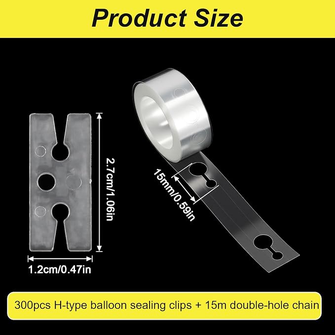 Molain 300 Pcs H-Shape Balloon Ties - Image 2