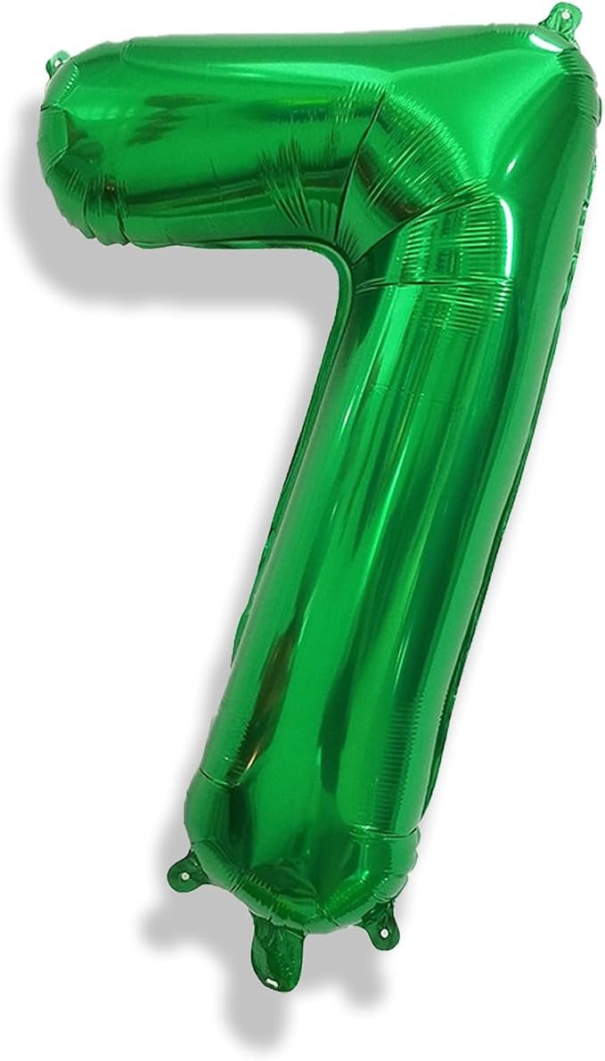Number 7 Balloon for Boys, Giant Dark Green Self Inflating Number 0-9 Set for - Image 8