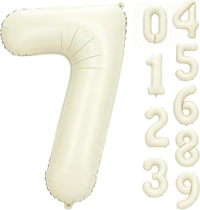 40 Inch Beige Number 7 Foil Balloon by Unknown