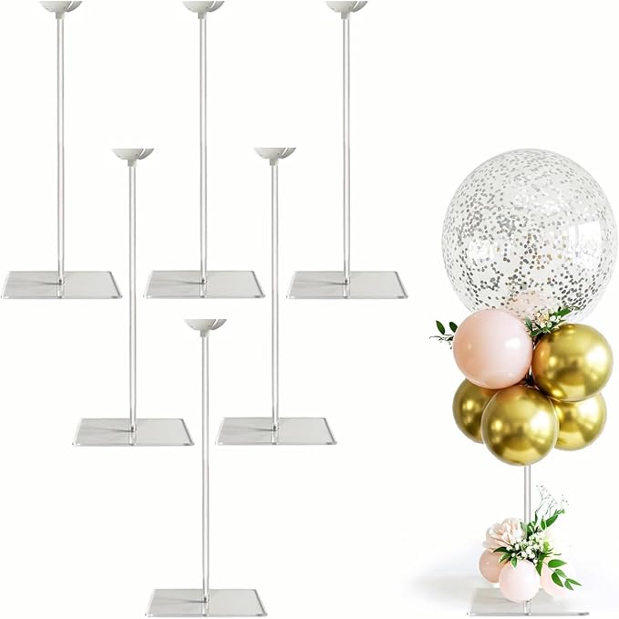 6 Pack Reusable Acrylic Clear Balloon Stands by lightsfever