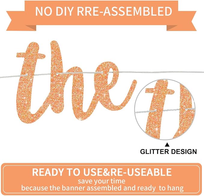 BEISHIDA Light Orange Pre-Strung The Beginning of A New Chapter Banner | Glitter - Image 3
