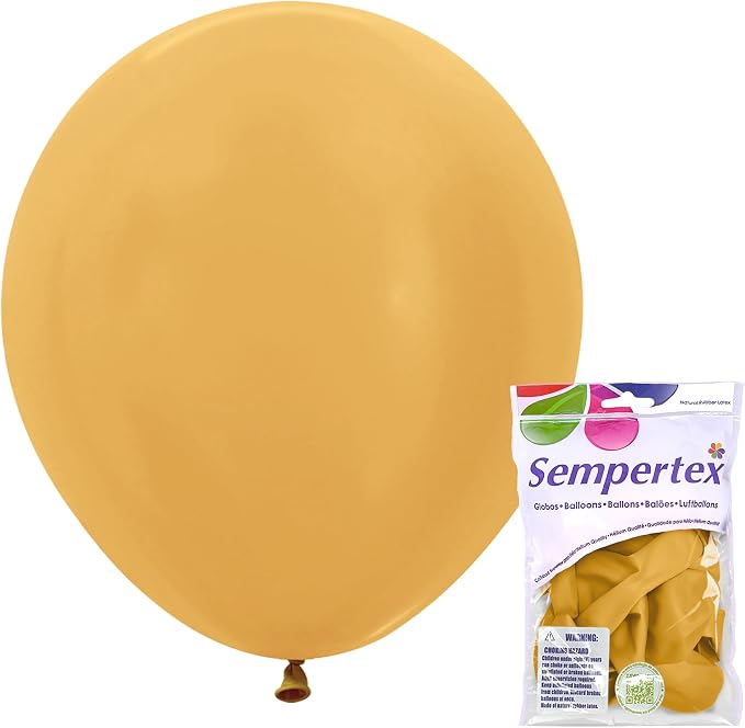 Sempertex Metallic Gold Balloons, 18 Inch, vibrant color, ships uninflated by Sempertex