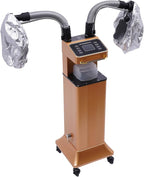 Multifunctional Hair Steamer Cold Mist Ozone Oil Treatment Dyeing Machine with 2 Steam Caps Standing Hooded Hair Care Processor with Wheels 2 Telescopic Tubes Time/Temp Control for Barbershops Salons