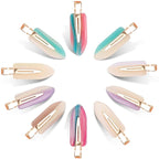 KesaPlan 10PCS No Bend Hair Clips, Acrylic Resin No Crease Hair Clips for Styling, Colorful Creaseless Flat Duckbill Hair Barrette for Makeup Hairstyle Accessories for Women Girls Gifts