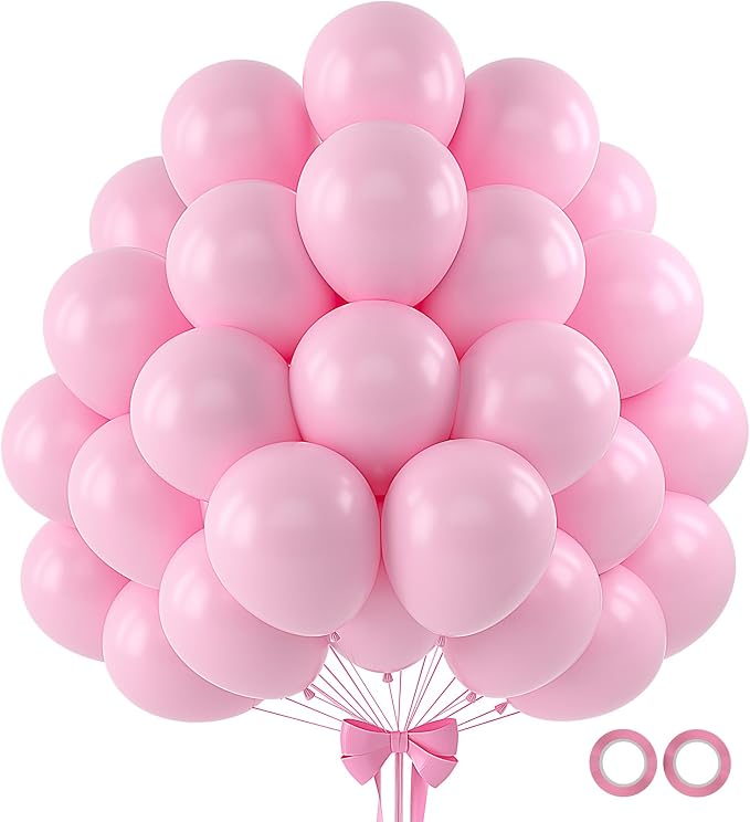 110pcs Pastel Pink Balloons 12 Inch Light Pink Balloon by BAIBAOXIANG