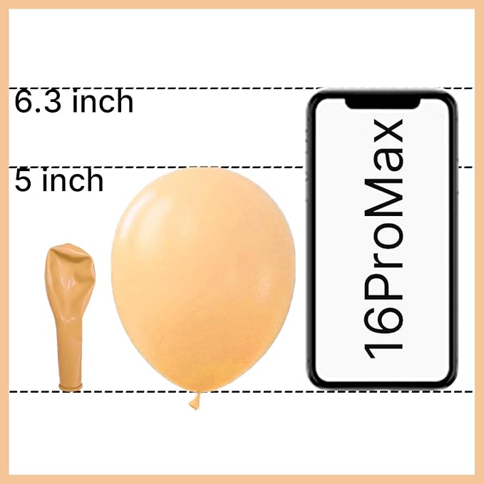 PartyWoo Nude Balloons 100pcs Latex Apricot Boho Balloons Helium 5 Inch | - Image 2