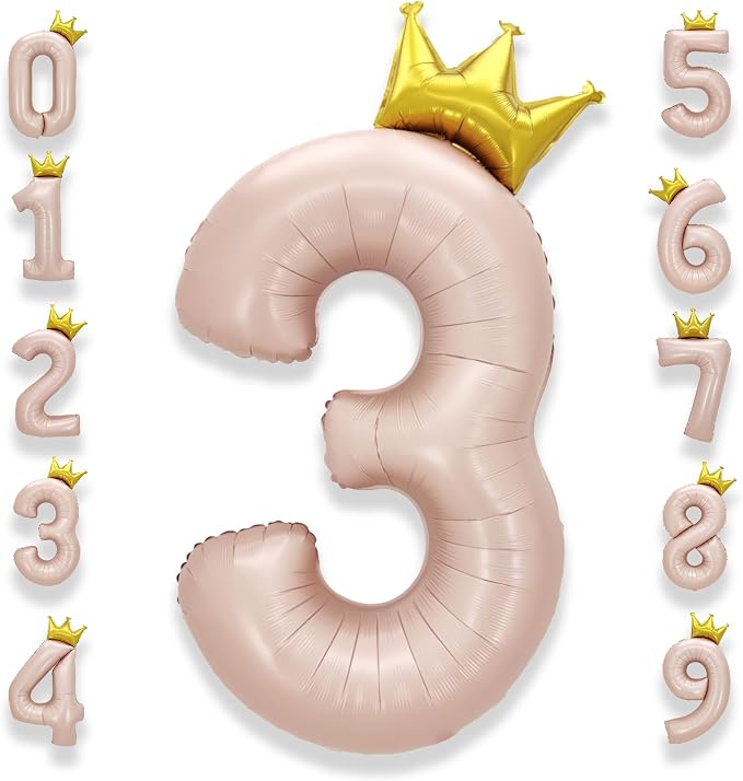 AULE 40 Inch Big Pink 3 Balloon Number by AULE