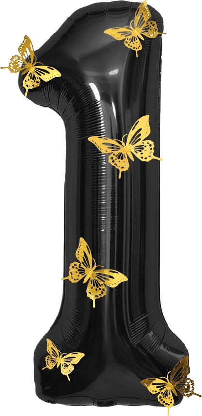 40 Inch Black Number 1 Balloon by GLASNES