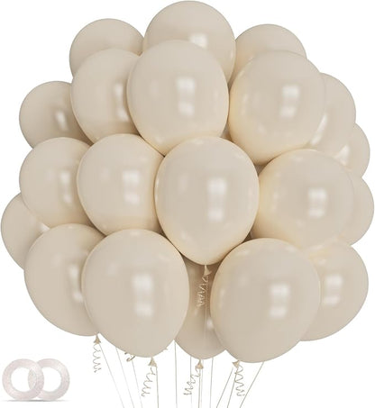 Sand White Latex Balloons 12 Inch 100 Pack Matte Latex Balloons by ASIYUHY