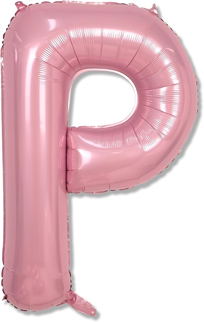 Giant Letter P Foil Name Balloon, Pastel Pink Inflatable Word Balloons P by Lingqiang