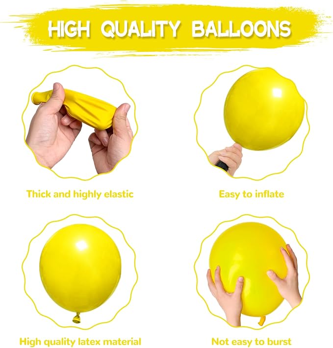 134Pcs Yellow Balloons Different Sizes 5 10 12 18 Inch Yellow Balloon Garland - Image 3