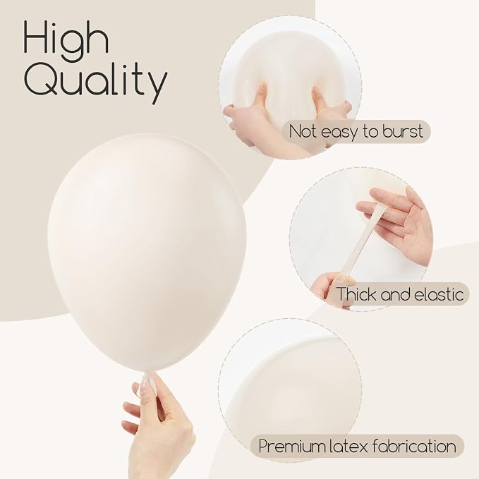 Awenztech 110pcs White Sand Balloon Arch Garland Kit 18 12 10 5 inch | Baby - Image 3