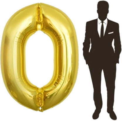 65 Inch Giant gold Foil Number Balloon, Old Children's Birthday Party Helium by Yimenbloon