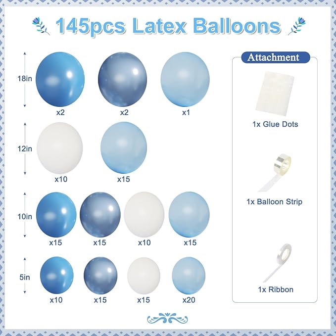 CROSSFINGERS Dusty Blue Balloon Arch Kit - Image 6
