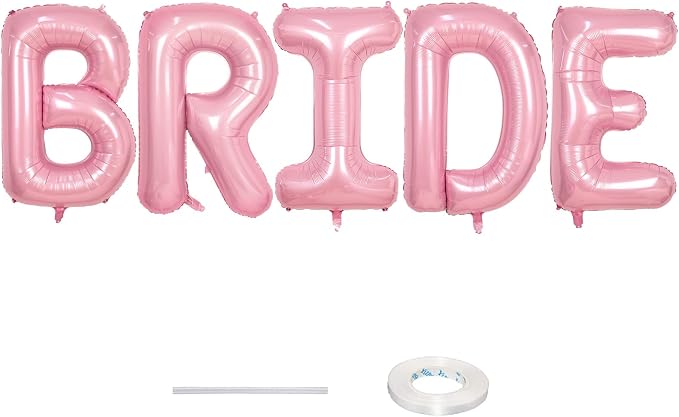 40 Inch Pastel Pink BRIDE Balloons Bachelorette by Lingqiang