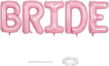 40 Inch Pastel Pink BRIDE Balloons Bachelorette by Lingqiang