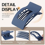 8 Pack French Flat Hair Clips for Women – Large Matte No-Slip Claw Barrettes for Thick & Thin Hair, Strong Hold Styling Accessories (Blue)