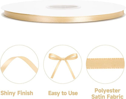 KINGLAKE Champagne Gold Satin Ribbon - Image 3