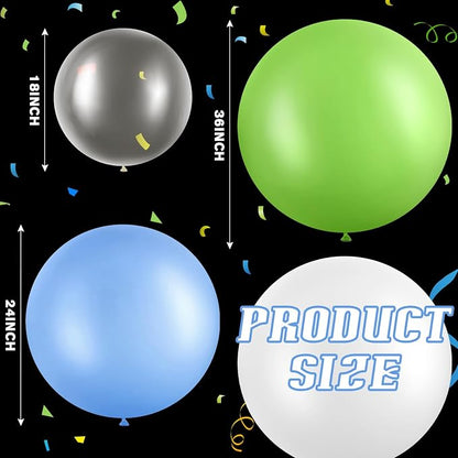 Gejoy 24 Pcs Pool Giant Balloons 36/24/18 Inch Jumbo Large Big Latex Balloons - Image 3