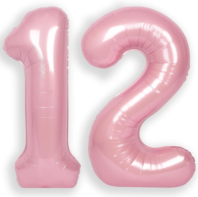RainbowQ Pink 12 Balloon Number 40 Inch 0-40 Foil Large Balloons | Big Mylar 12 by RainbowQParty