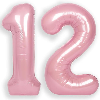 RainbowQ Pink 12 Balloon Number 40 Inch 0-40 Foil Large Balloons | Big Mylar 12 by RainbowQParty