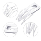 Chinco 24 Pcs Double Grip Hair Clips Metal Snap Clips Women Barrettes for Hair Making, Salon Supplies(White,2 Inch)