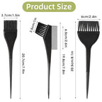 3 Pcs Black Hair Colour Brushes Kit, Professional Salon Hairs Dye Brush, Reusable Hair Colouring Brushes for Salons Beauty Shops Home, Tint Brush for DIY Projects Dyeing Foiling