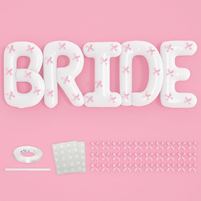 40 Inch BRIDE Balloons Bachelorette Party Decorations, Bridal Shower Banner by Saxuxu