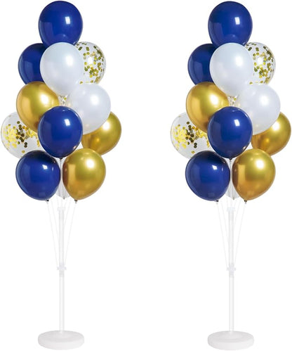2Set Blue Gold Balloon Column Stand Kit by IMISNO