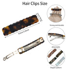 Hair Clips for Women,3.5 Inch Acetate Medium Hair Claw Clips for Women Thin Thick Curly Hair,Strong Hold No Slip Grip,French Classic Multicolor Barrettes Hair （Tortoiseshell Oblong）