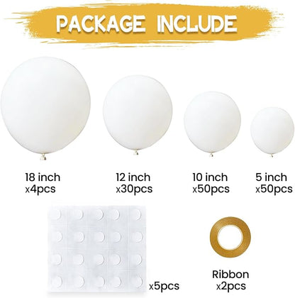 134Pcs White Balloons Different Sizes 5 10 12 18 Inch White Balloon Garland - Image 2
