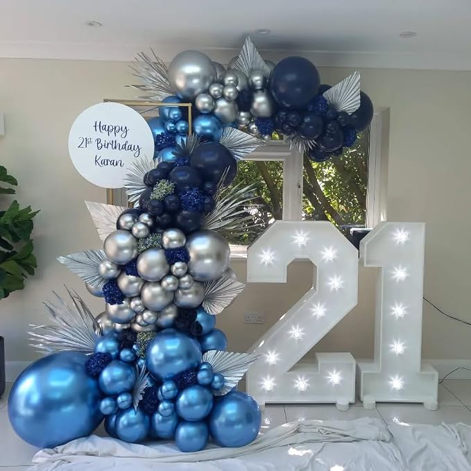 Blue and Silver Balloons, Baby Shower Party Decorations - Image 4