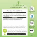 Aloderma Organic Aloe Vera Gel for Face & Body, 96% Pure Aloe Gel Made within 12 Hours of Harvest, Ideal for Skin, Scalp, & Hair Hydration, Calming Moisturizer for Soothing After Sun Care, 7.05oz