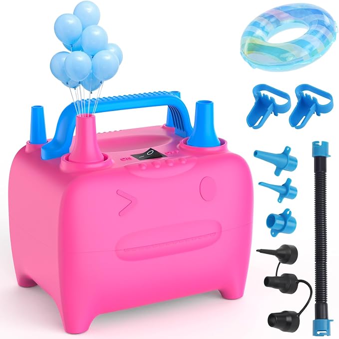 OWill Balloon Pump Electric, Portable Dual Nozzle Balloons Air Pump Electric by OWill