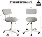 Ergonomic Esthetician Stool Chair with Back Support for Salon, Swivel Rolling Stool Height-Adjustable for Clinic Dentist Spa, Home Office, Drafting Work Task Chair