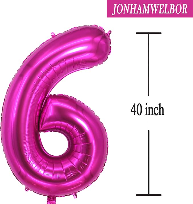 Jonhamwelbor Sweet 16 Balloons Hot Pink, Number 40 Inch 16 Pink Big Giant Jumbo - Image 3