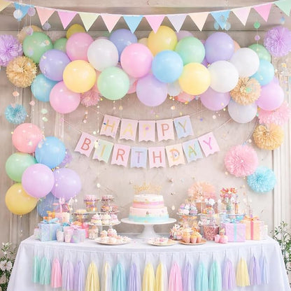 Pastel Rainbow Balloons Garland Kit, 12 Inch Macaron Latex Balloons - Image 5