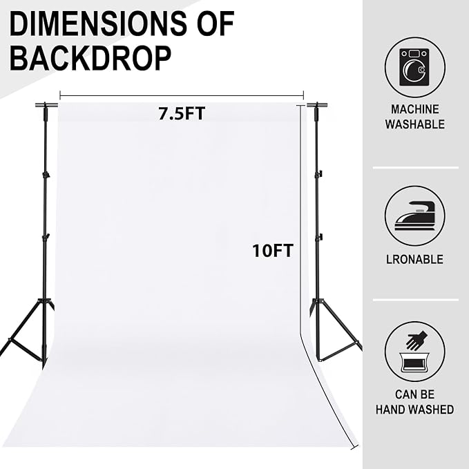 GFCC 7.5FTx10FT White Backdrop Background - Image 4